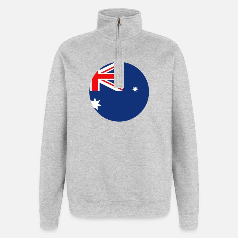 Manche du drapeau australien - Sweat à zip 1/4 - gris chiné