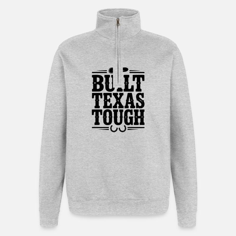 Construit Texas Tough - Sweat à zip 1/4 - gris chiné
