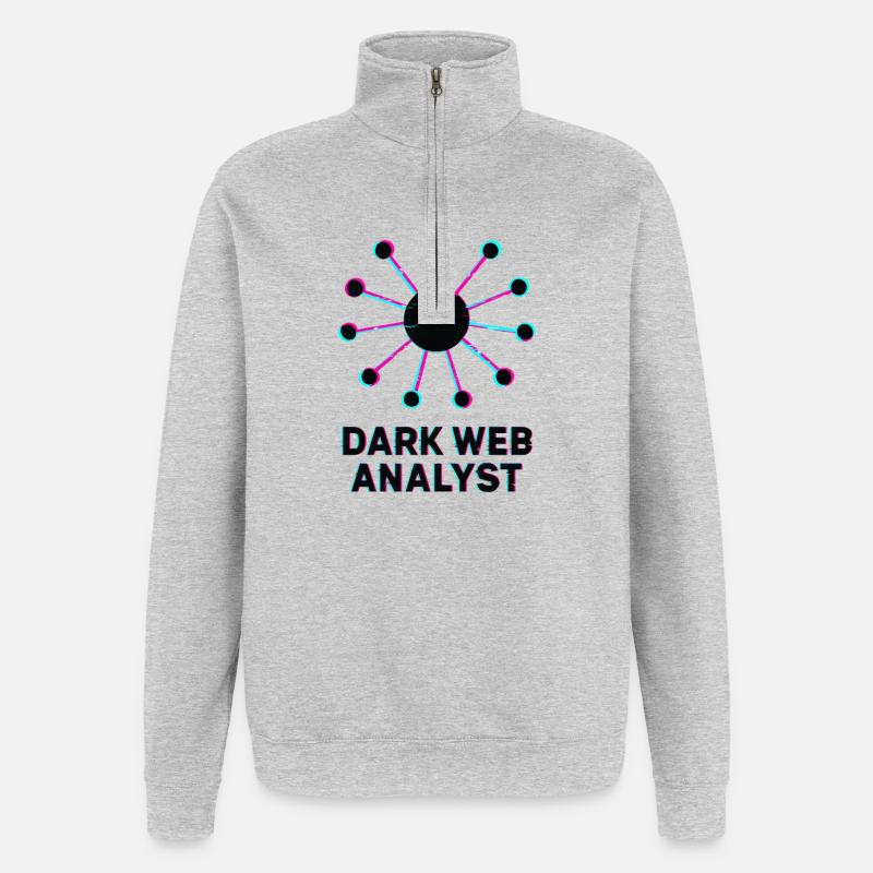 Dark Web Analyst - Cybersécurité - Sweat à zip 1/4 - gris chiné
