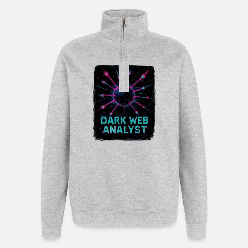 Dark Web Analyst - Cybersecurity - Quarter-Zip Sweatshirt - heather grey