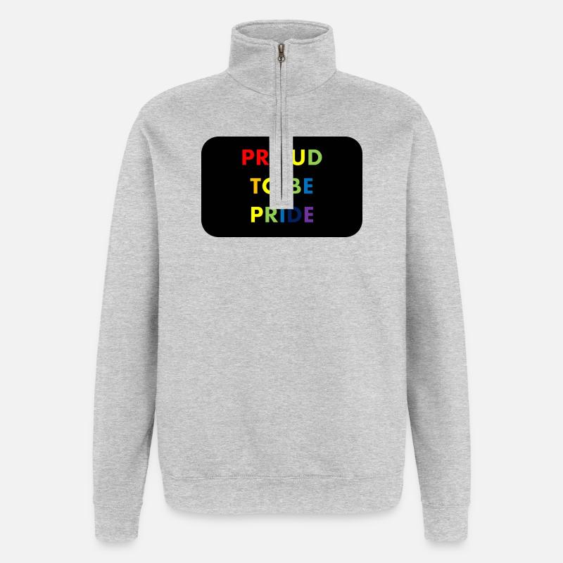 Proud to Be Pride Regenbogen - Quarter-Zip-Sweatshirt - Grau meliert