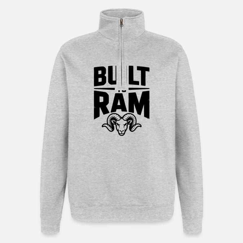 Construit sur Ram - Sweat à zip 1/4 - gris chiné