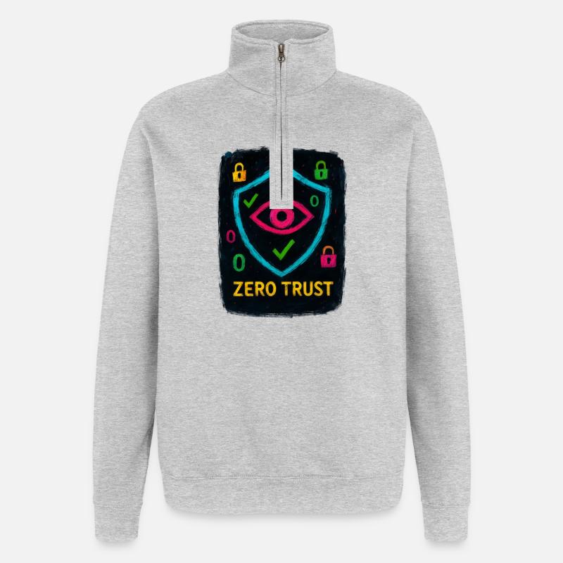 Cybersecurity: Zero Trust - Quarter-Zip Sweatshirt - heather grey