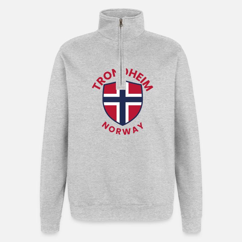 Trondheim Norway Shield - Quarter-Zip Sweatshirt - heather grey