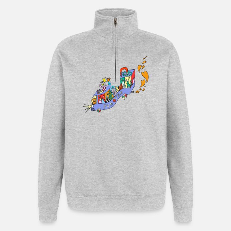 FUN_FUN_EXPRESS - Quarter-Zip-Sweatshirt - Grau meliert