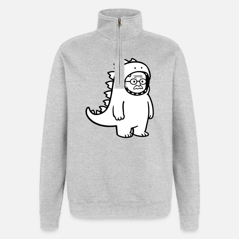 Karnevalmuffel Opa - Sweat à zip 1/4 - gris chiné