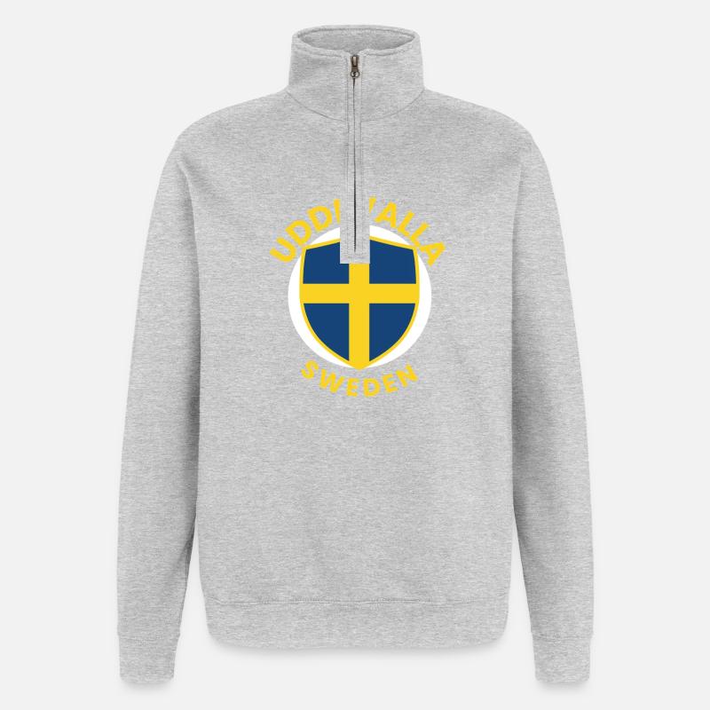 Conception du bouclier Uddevalla Suède - Sweat à zip 1/4 - gris chiné