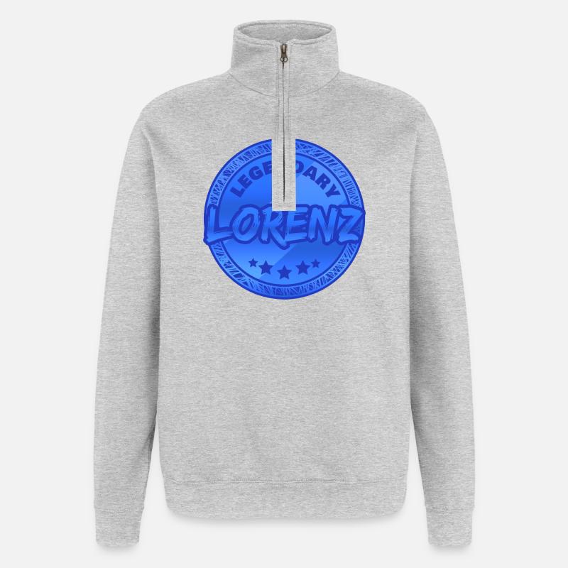 Cadeau pour Lorenz - Sweat à zip 1/4 - gris chiné