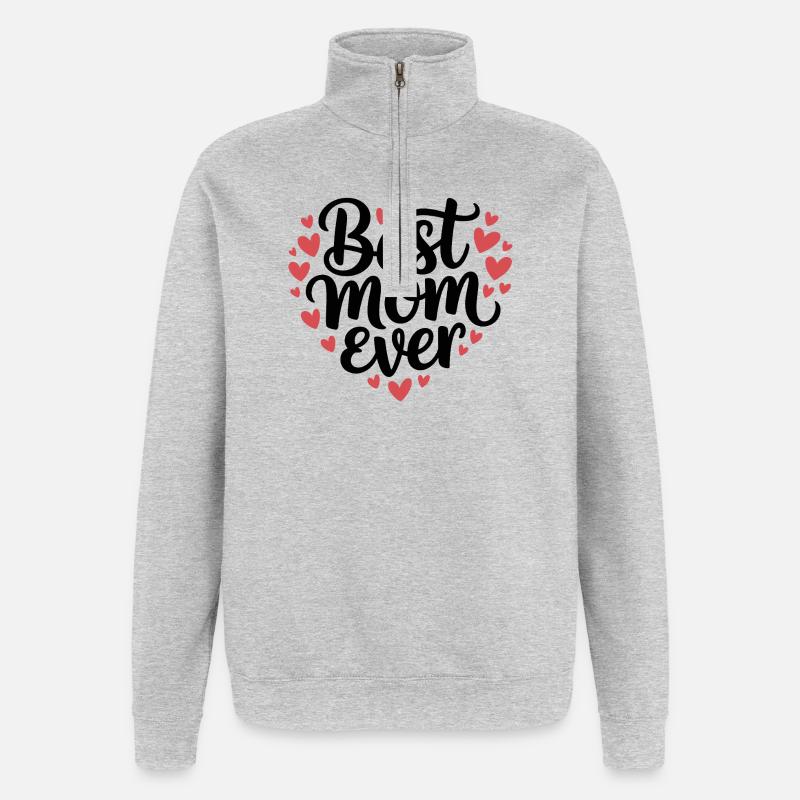 Meilleure maman de tous les temps - Sweat à zip 1/4 - gris chiné