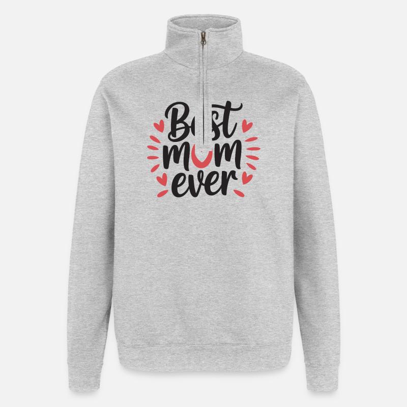 Die beste Mutter aller Zeiten - Quarter-Zip-Sweatshirt - Grau meliert