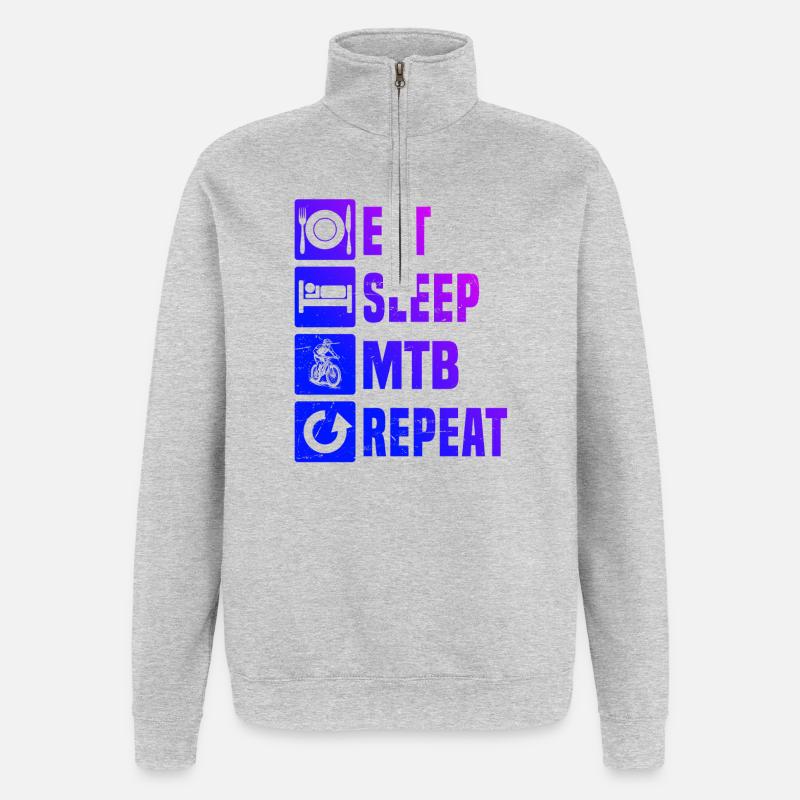 Déclaration directe sur le VTT - Sweat à zip 1/4 - gris chiné