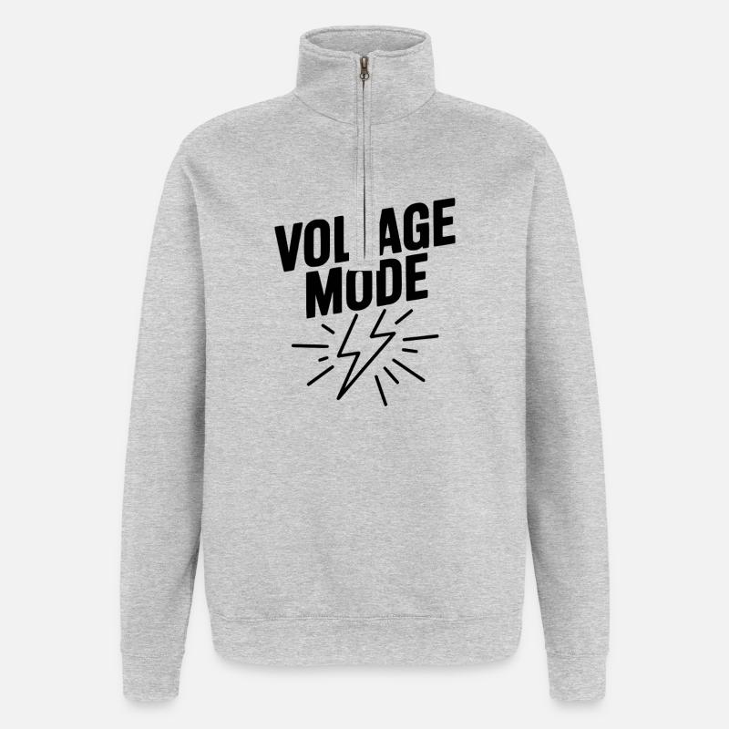 Spannungsmodus - Quarter-Zip-Sweatshirt - Grau meliert