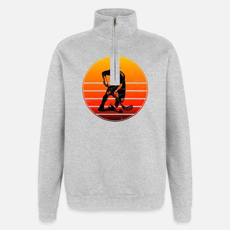 Conception du Floorball Unihockey Power - Sweat à zip 1/4 - gris chiné
