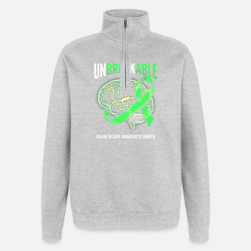 Ruban du Cerveau Incassable - Sweat à zip 1/4 - gris chiné