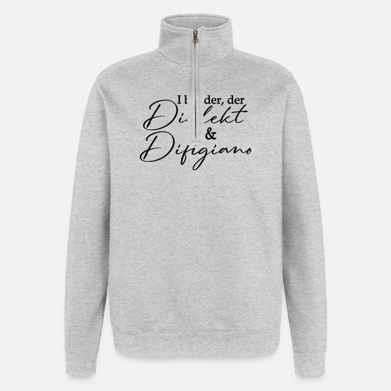 Dialect and Difigiano - Bavarian pun - Quarter-Zip Sweatshirt - heather grey