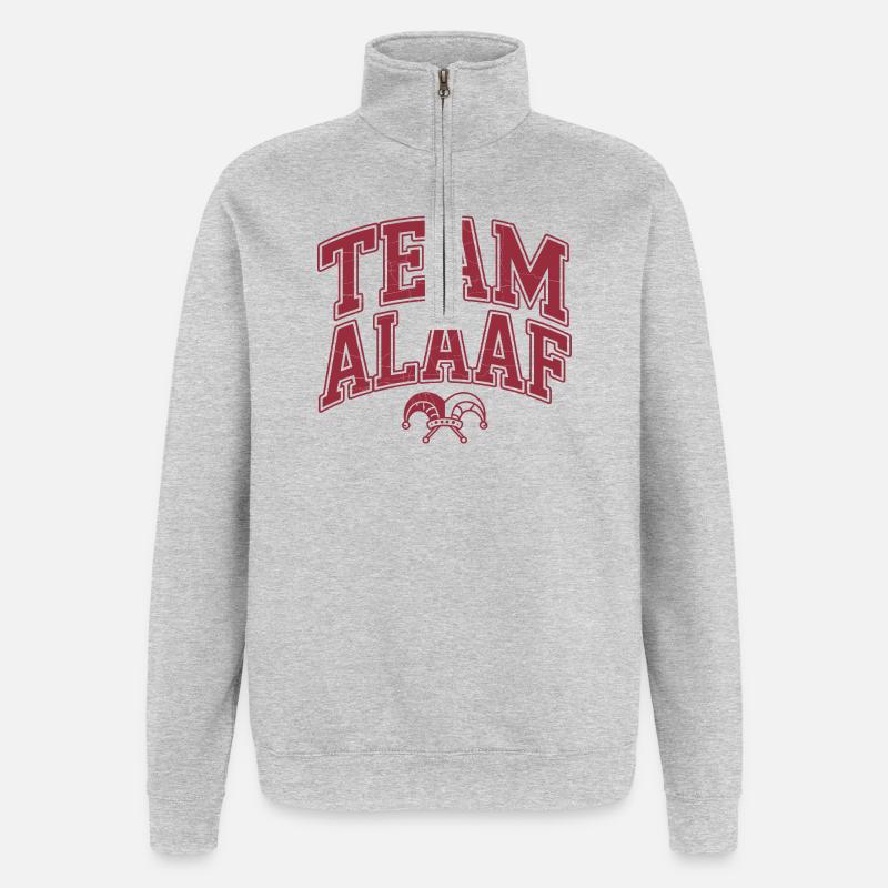 Team Alaaf - Kölner Karneval - Quarter-Zip-Sweatshirt - Grau meliert