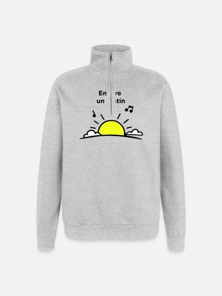 Ein weiterer Morgen - Quarter-Zip-Sweatshirt - Grau meliert