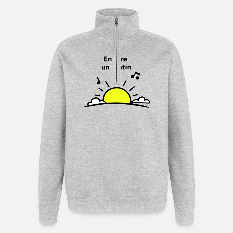 Ein weiterer Morgen - Quarter-Zip-Sweatshirt - Grau meliert