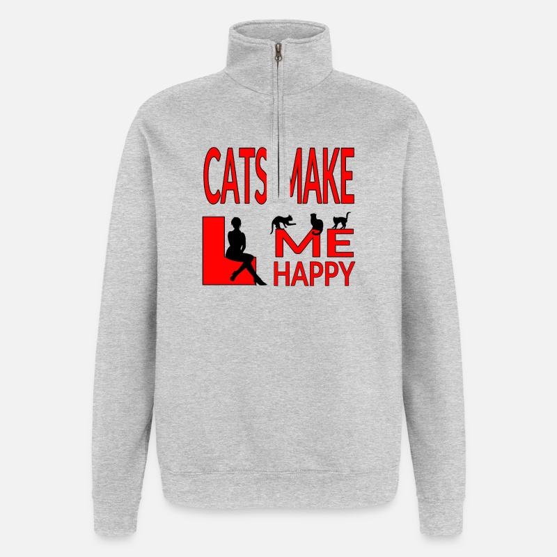 feline - Quarter-Zip Sweatshirt - heather grey