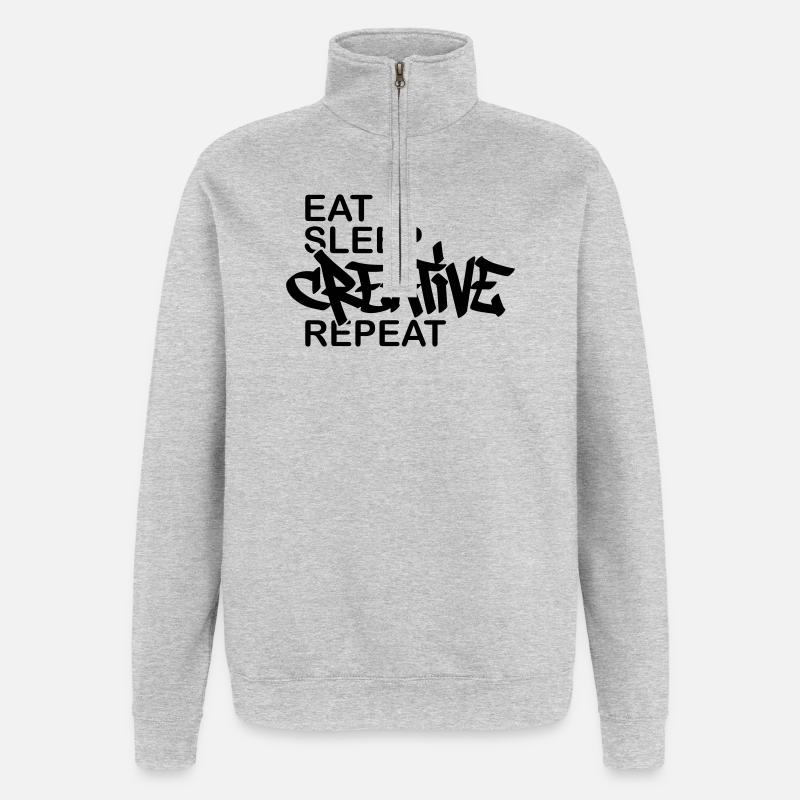 Journée du Graffiti Devise Créative - Sweat à zip 1/4 - gris chiné