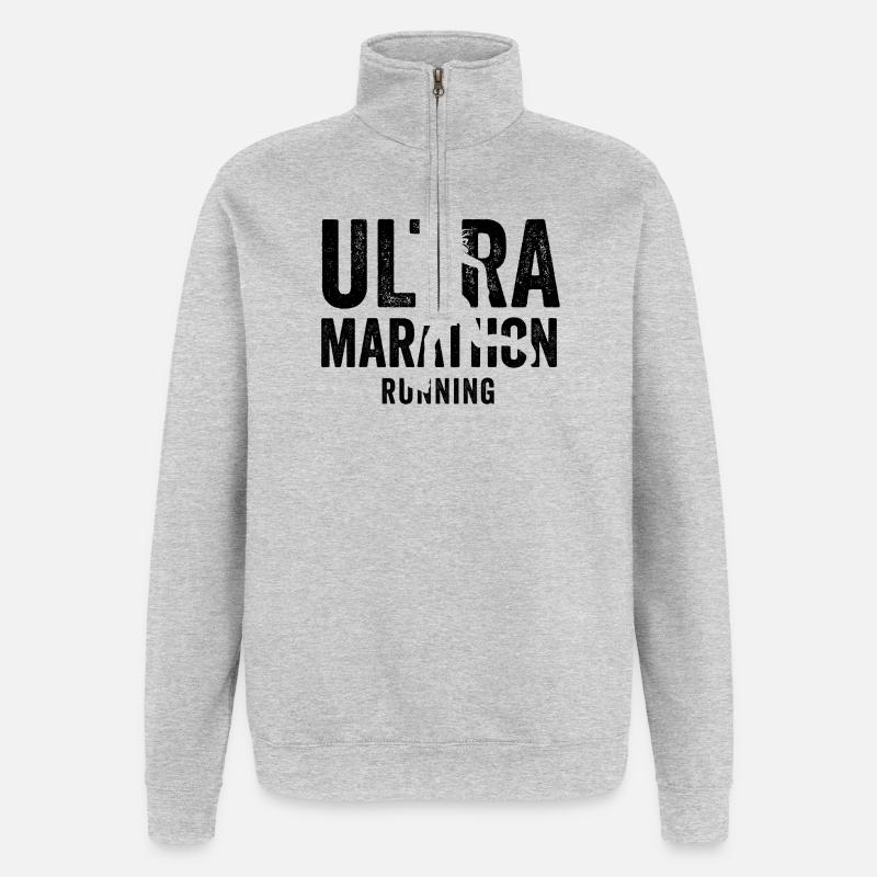 Ultra-Marathon-Lauf - Quarter-Zip-Sweatshirt - Grau meliert