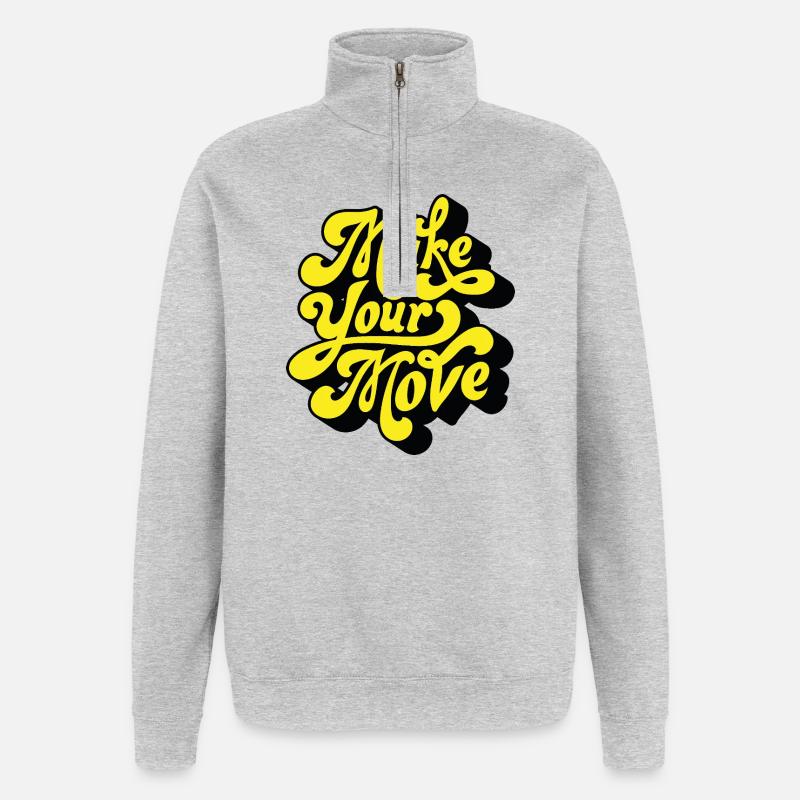 Faites votre action – Neon Script - Sweat à zip 1/4 - gris chiné
