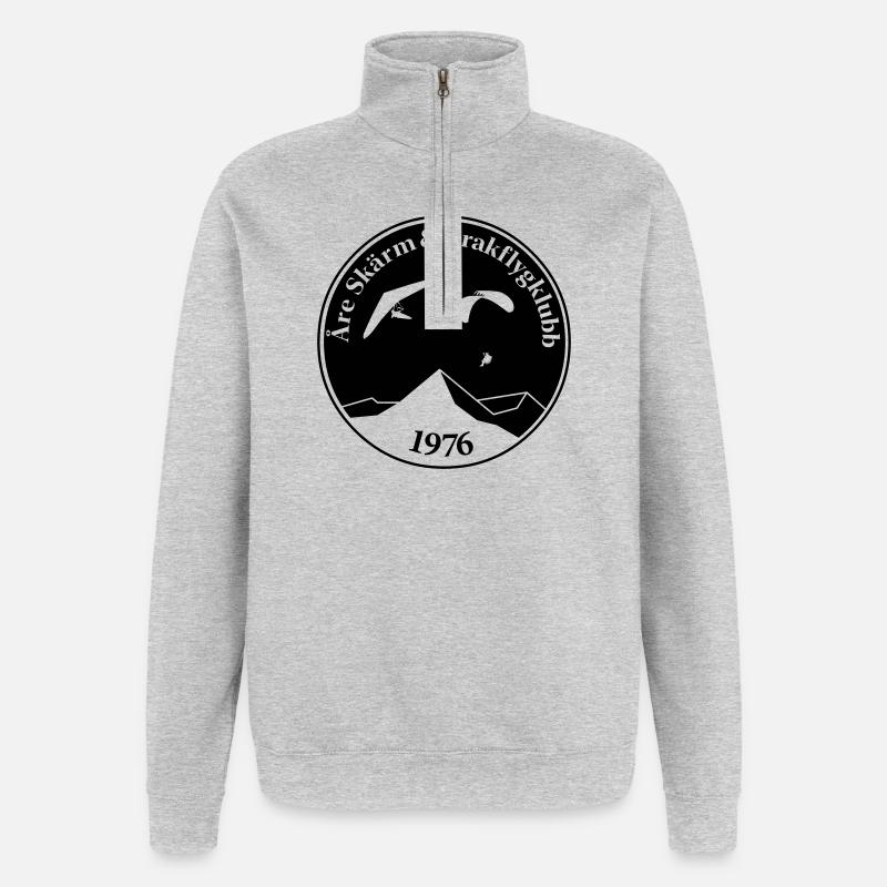 Rundes Logo - Quarter-Zip-Sweatshirt - Grau meliert