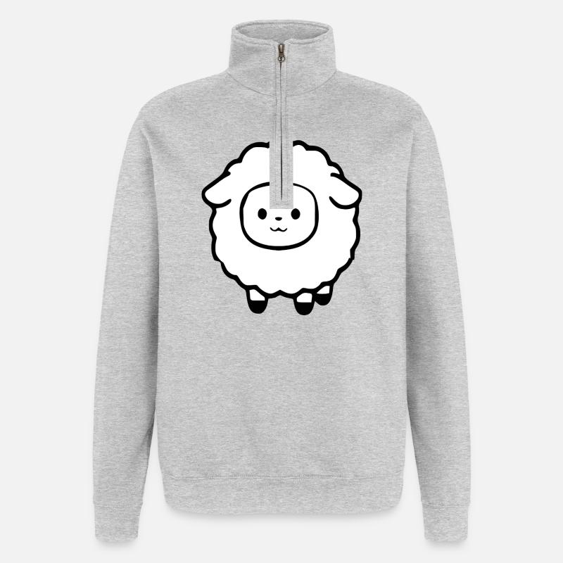 Schaf Schäfchen Lamm - Quarter-Zip-Sweatshirt - Grau meliert