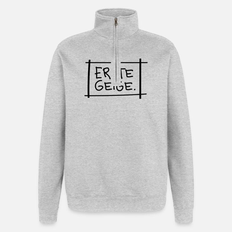 Playing First Fiddle – Pun Saying - Quarter-Zip Sweatshirt - heather grey