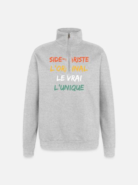Side-Cariste L'Original Le Vrai L'Unique - Sweat à zip 1/4 - gris chiné