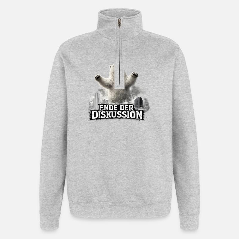 Ende der Diskussion Bär - Quarter-Zip-Sweatshirt - Grau meliert