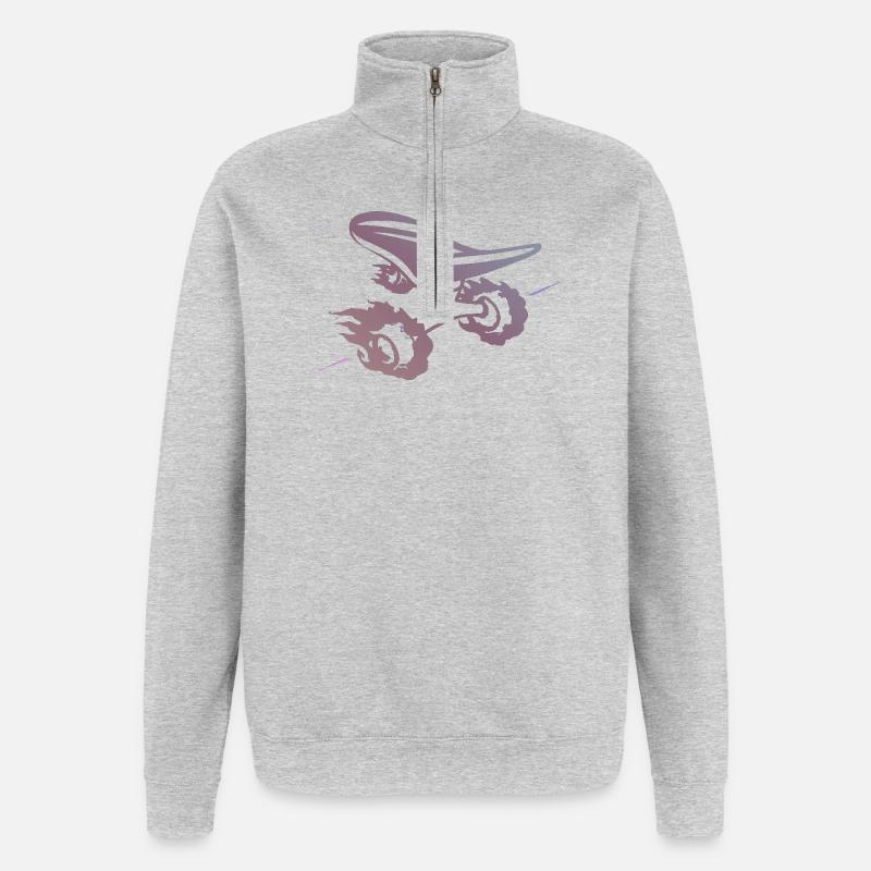 Gradient skateboard Silhouette Ride - Sweat à zip 1/4 - gris chiné