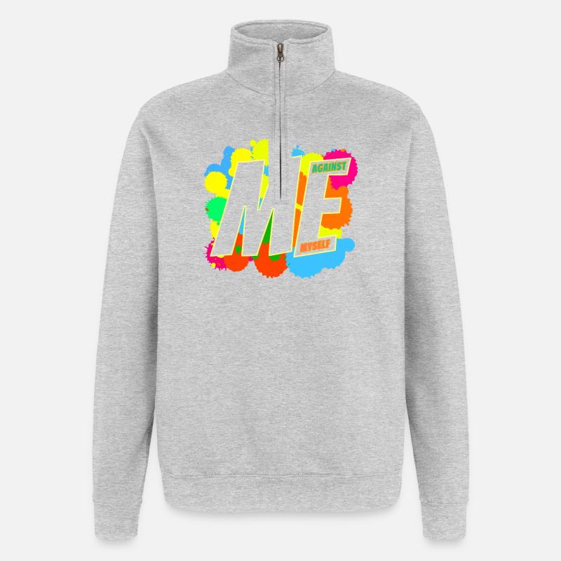 MOI & Moi-même - Sweat à zip 1/4 - gris chiné