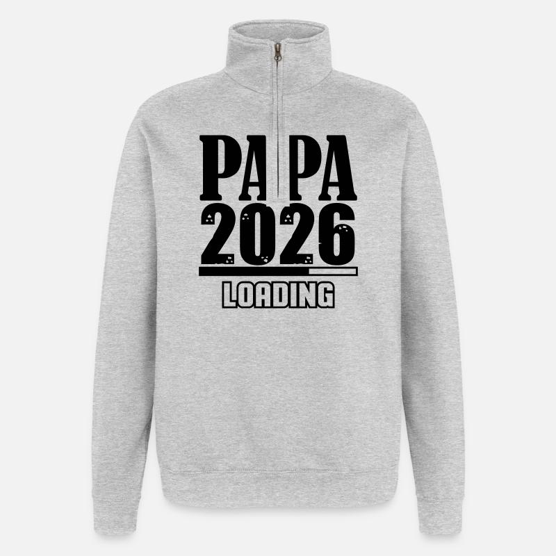 Papa 2026 Loading - Quarter-Zip-Sweatshirt - Grau meliert