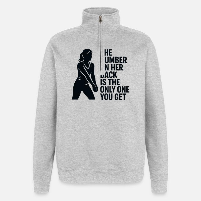 Nummer auf ihrem Rückenhemd - Quarter-Zip-Sweatshirt - Grau meliert
