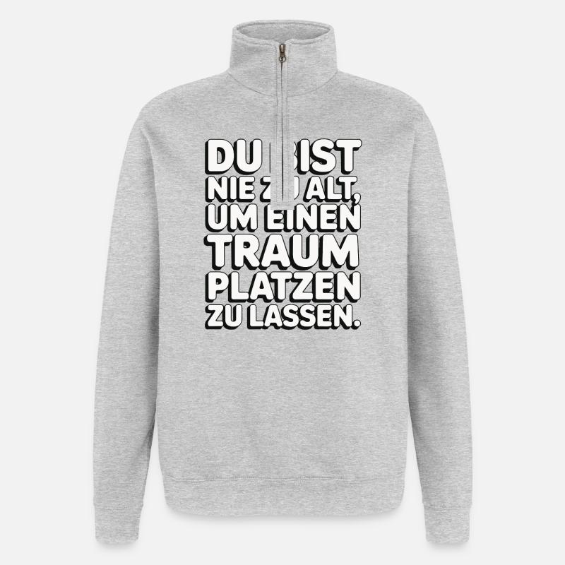 Never Too Old Dream Burst Design - Quarter-Zip Sweatshirt - heather grey