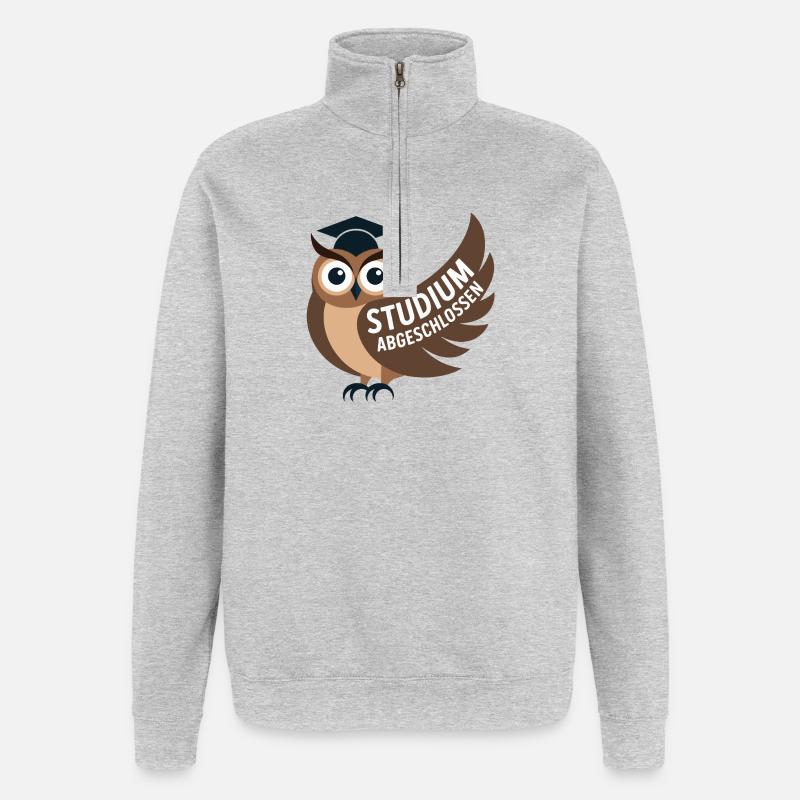 Eule - Studies completed - Quarter-Zip Sweatshirt - heather grey