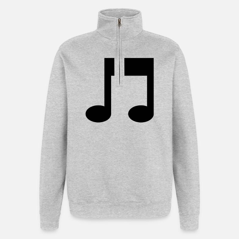 Note musicale - Sweat à zip 1/4 - gris chiné