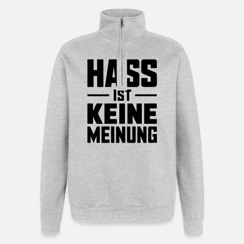 Hass ist keine Meinung - Antifa Tee - Quarter-Zip-Sweatshirt - Grau meliert