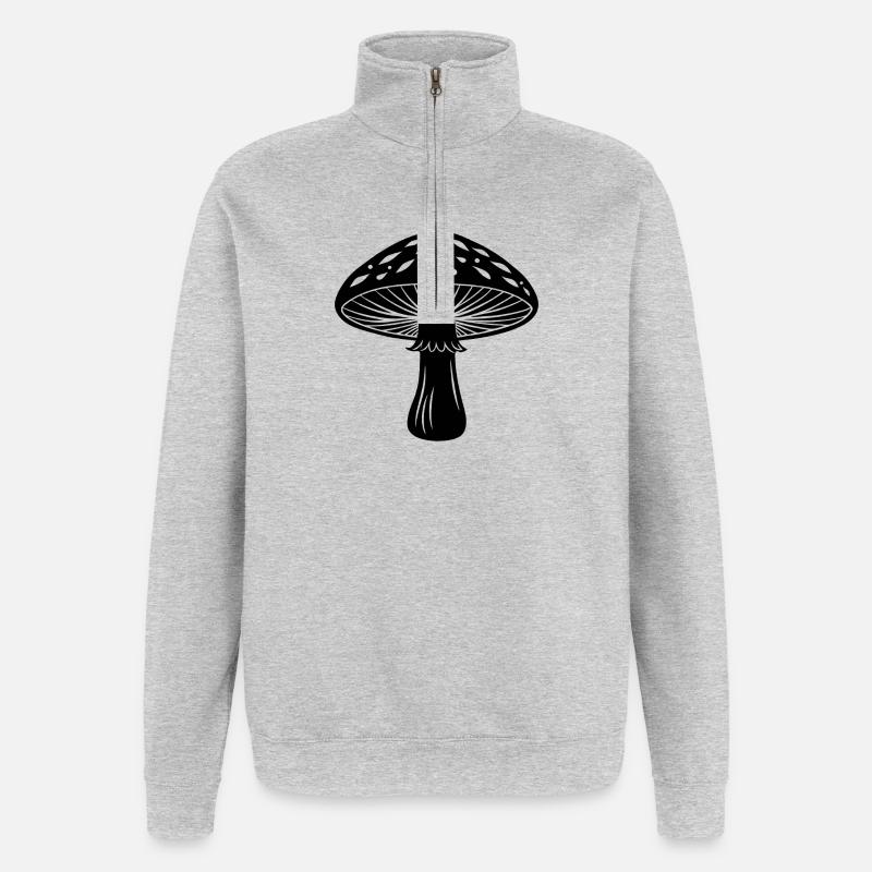 Pilz - Quarter-Zip-Sweatshirt - Grau meliert