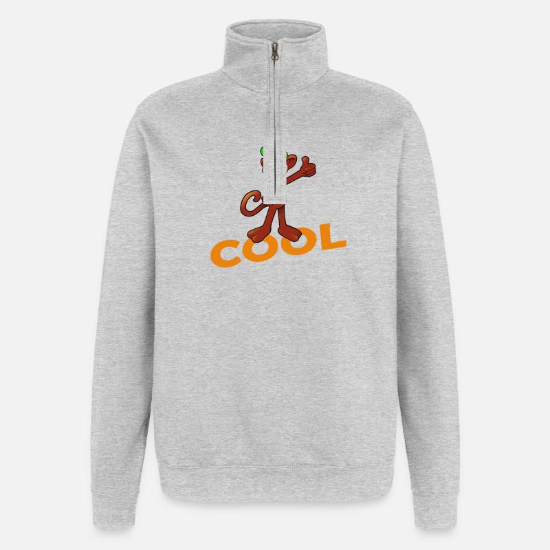 SINGE COOL - Sweat à zip 1/4 - gris chiné