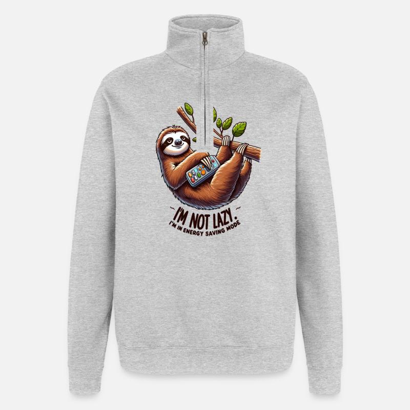 I'm Not Lazy – Power Saving Mode - Quarter-Zip Sweatshirt - heather grey