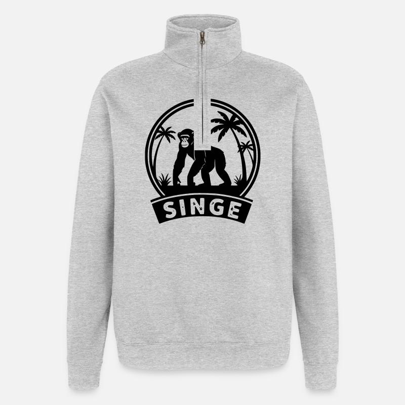 monkey - Quarter-Zip Sweatshirt - heather grey