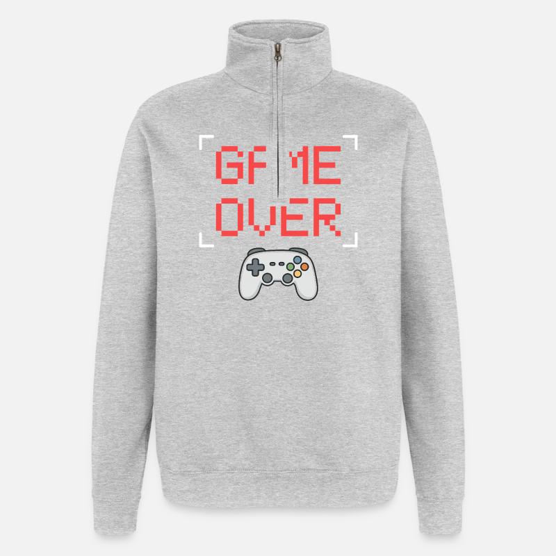 Game Over – Gamer Controller T-Shirt - Quarter-Zip Sweatshirt - heather grey