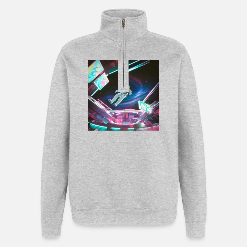 Combinaison spatiale arcadienne spatiale - Néon - Sweat à zip 1/4 - gris chiné