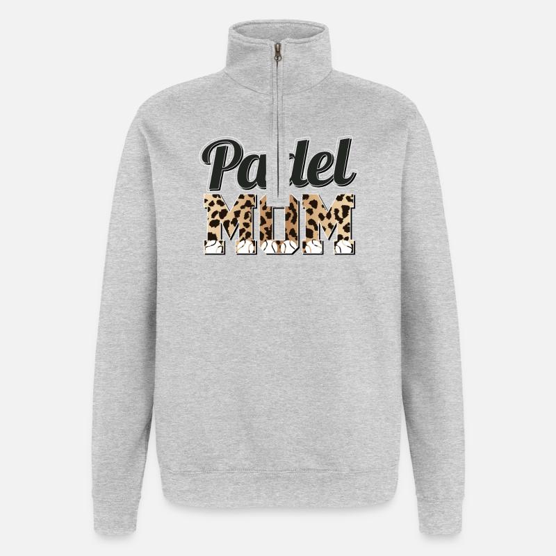 Léopard chandail Padel Mom - Sweat à zip 1/4 - gris chiné