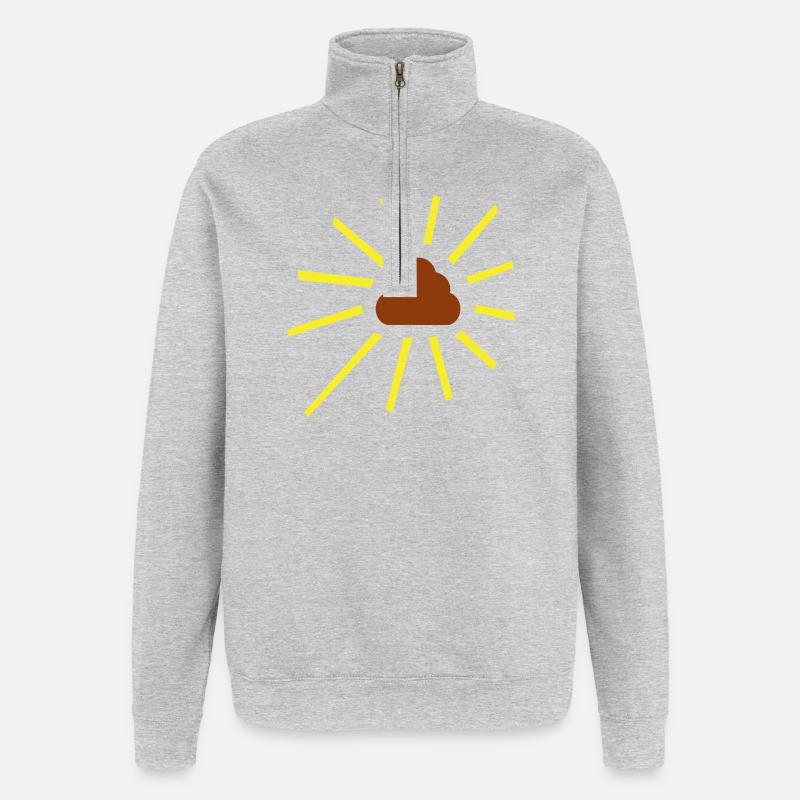 On dirait que du caca - Sweat à zip 1/4 - gris chiné
