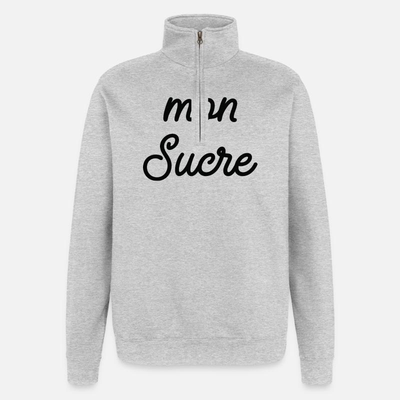 My Black Heart Script - Quarter-Zip Sweatshirt - heather grey