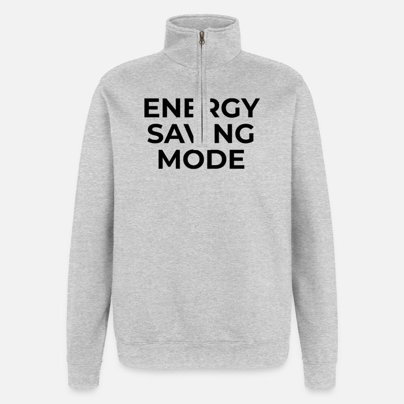 ENERGY SAVING MODE – Minimal Unisex Sweatshirt - Sweat à zip 1/4 - gris chiné