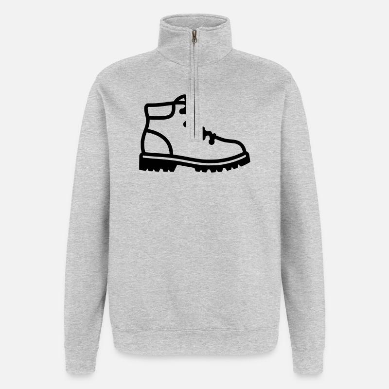Wanderstiefel Schuh Profil - Quarter-Zip-Sweatshirt - Grau meliert